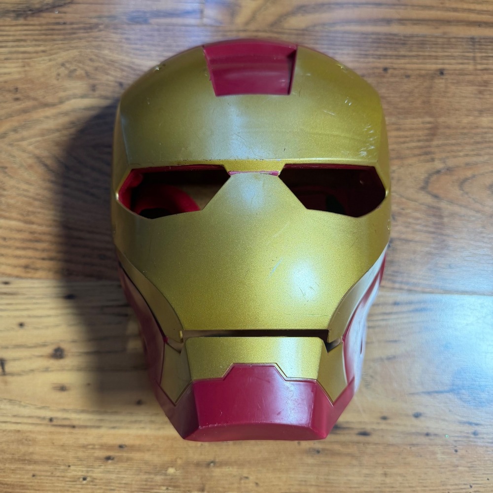 Marvel Avengers Iron Man Plastic Costume Mask Red Gold Adjustable Strap